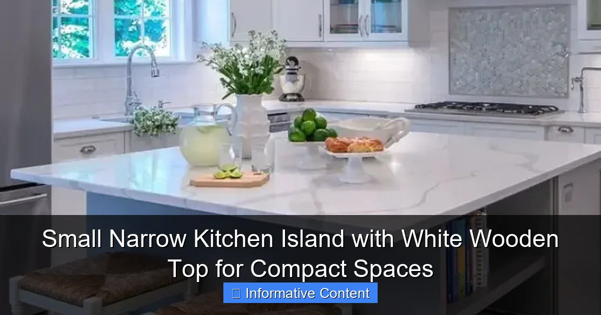 Small Narrow Kitchen Island with White Wooden Top for Compact Spaces