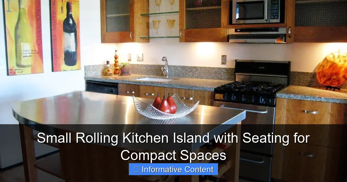Small Rolling Kitchen Island with Seating for Compact Spaces