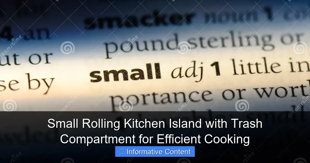 Small Rolling Kitchen Island with Trash Compartment for Efficient Cooking