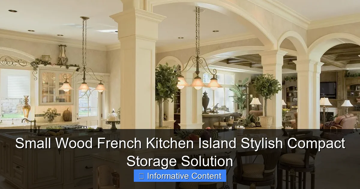 Small Wood French Kitchen Island Stylish Compact Storage Solution