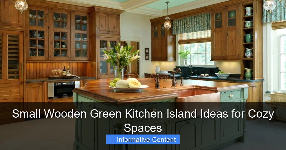 Small Wooden Green Kitchen Island Ideas for Cozy Spaces