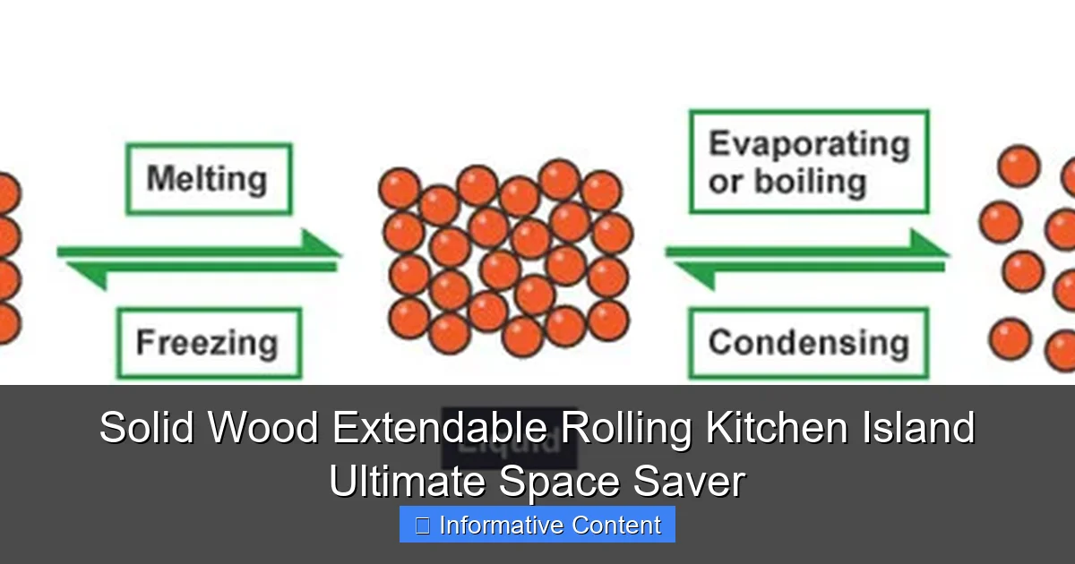 Solid Wood Extendable Rolling Kitchen Island Ultimate Space Saver