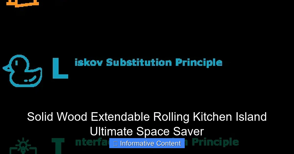 Solid Wood Extendable Rolling Kitchen Island Ultimate Space Saver