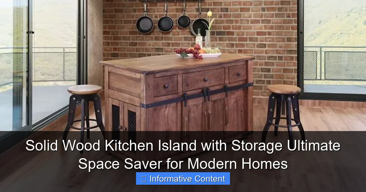 Solid Wood Kitchen Island with Storage Ultimate Space Saver for Modern Homes