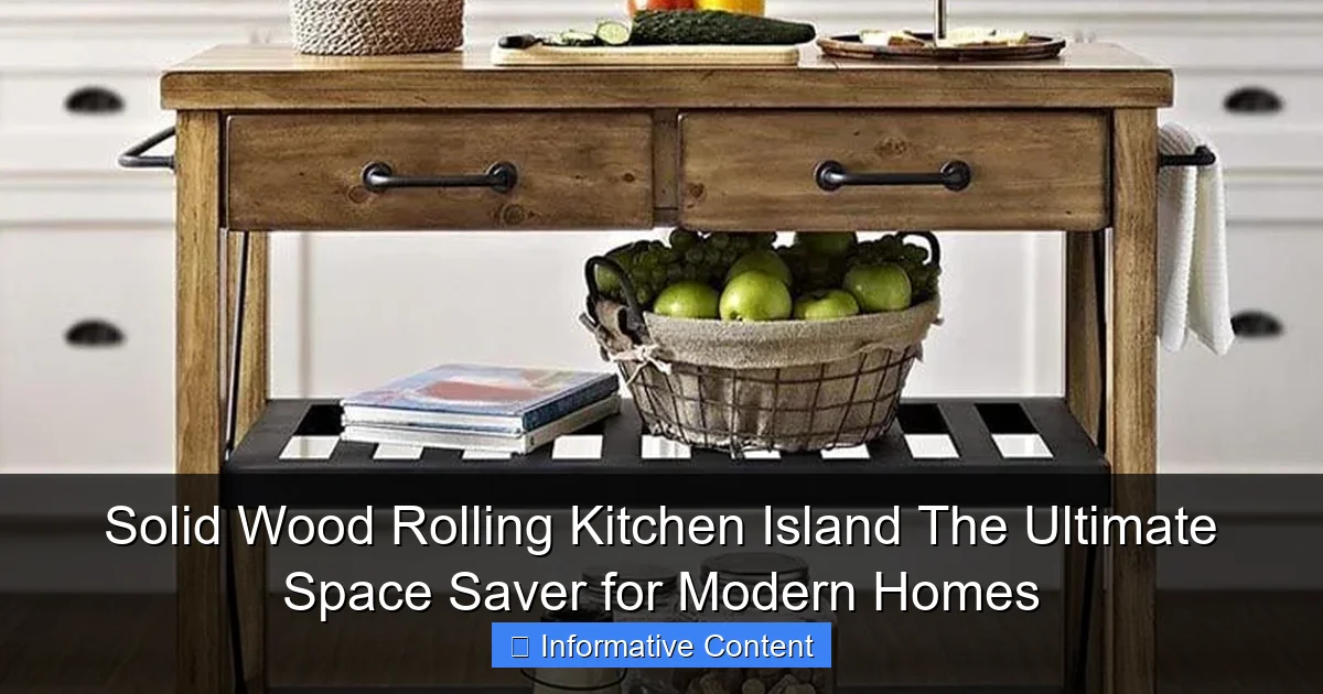 Solid Wood Rolling Kitchen Island The Ultimate Space Saver for Modern Homes