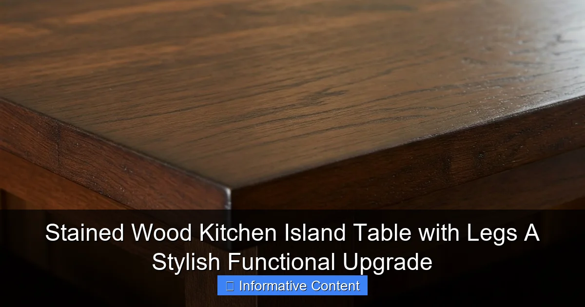 Stained Wood Kitchen Island Table with Legs A Stylish Functional Upgrade