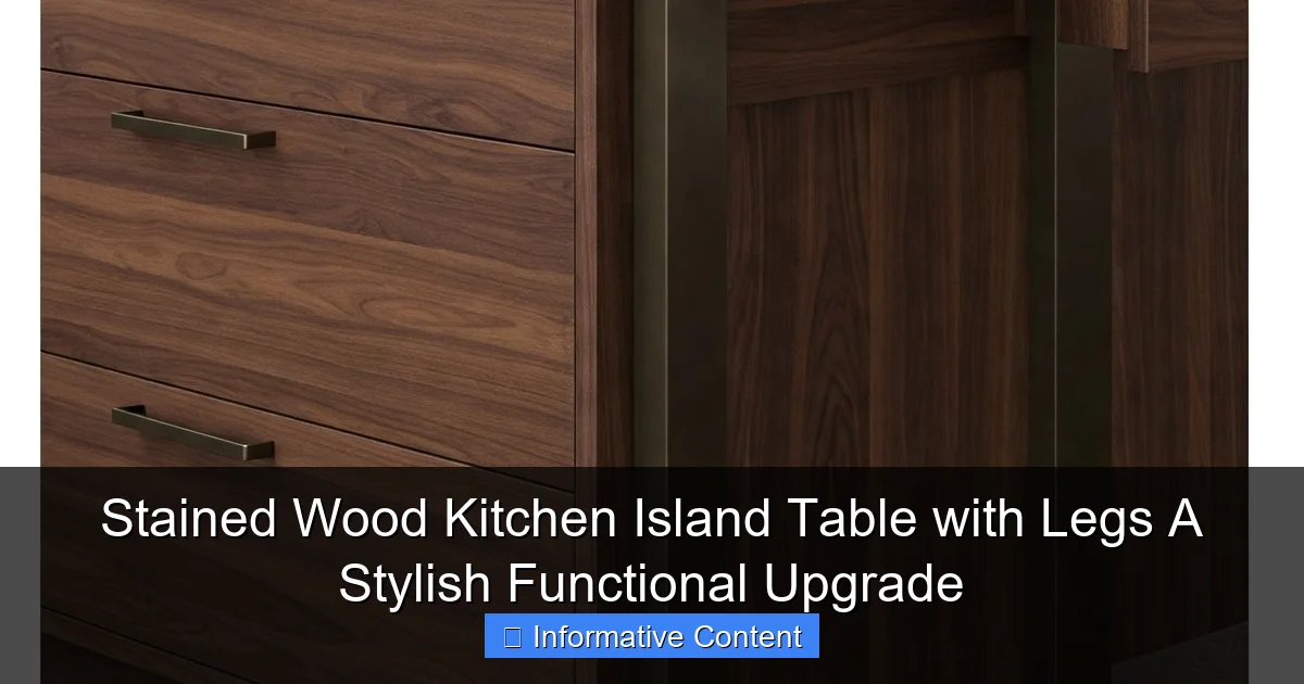 Stained Wood Kitchen Island Table with Legs A Stylish Functional Upgrade