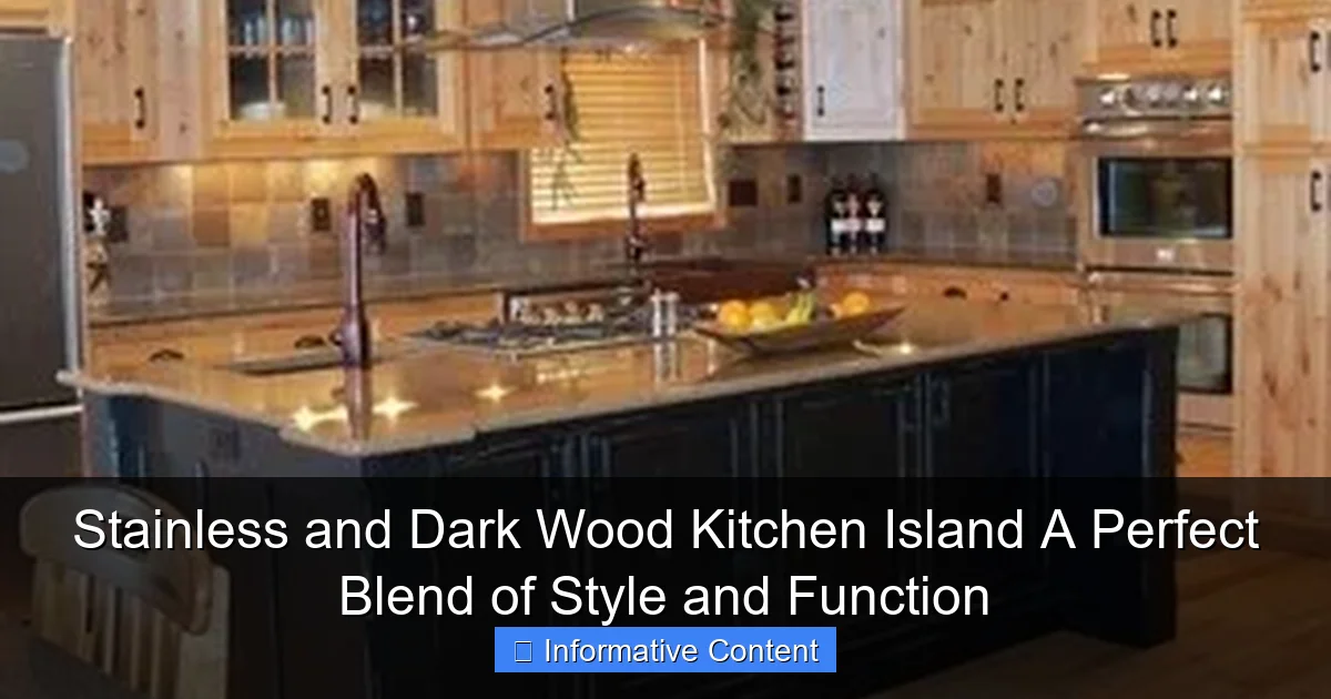 Stainless and Dark Wood Kitchen Island A Perfect Blend of Style and Function