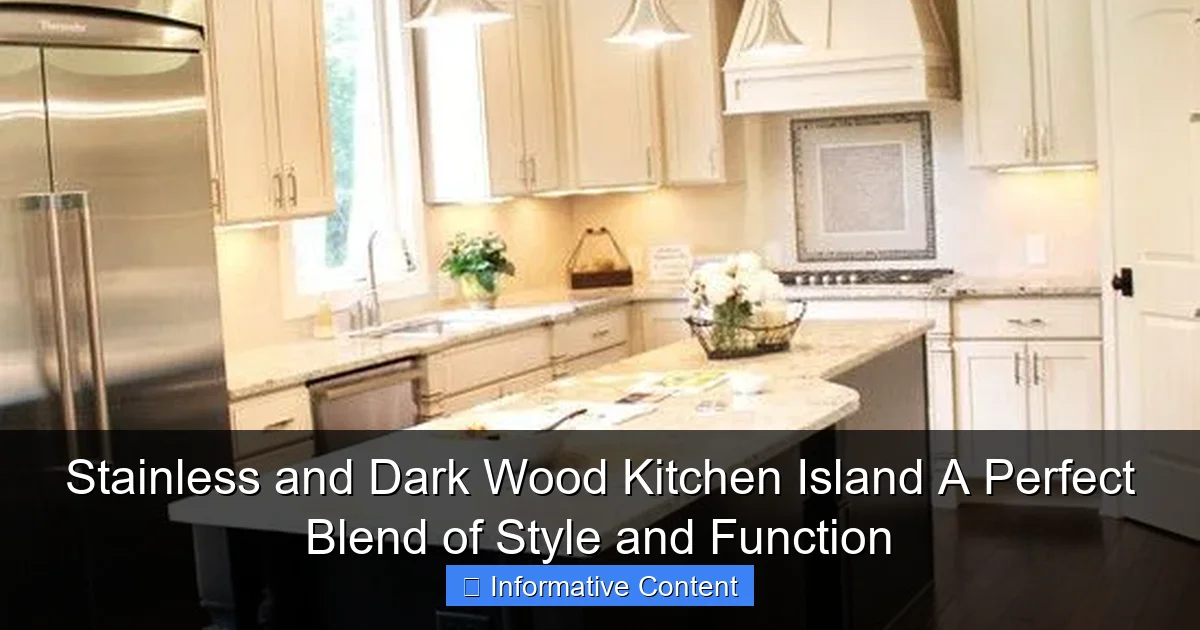 Stainless and Dark Wood Kitchen Island A Perfect Blend of Style and Function