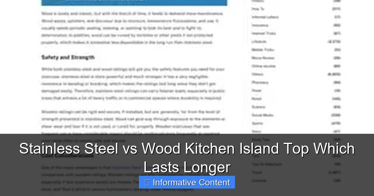 Stainless Steel vs Wood Kitchen Island Top Which Lasts Longer