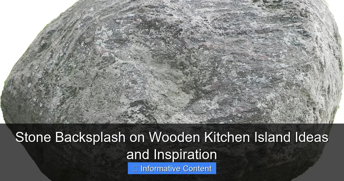 Stone Backsplash on Wooden Kitchen Island Ideas and Inspiration