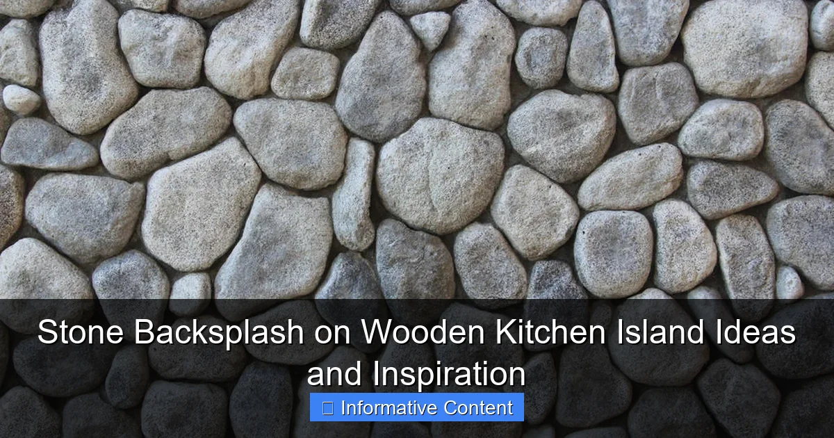 Stone Backsplash on Wooden Kitchen Island Ideas and Inspiration
