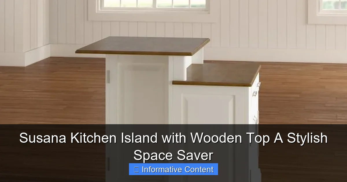 Susana Kitchen Island with Wooden Top A Stylish Space Saver