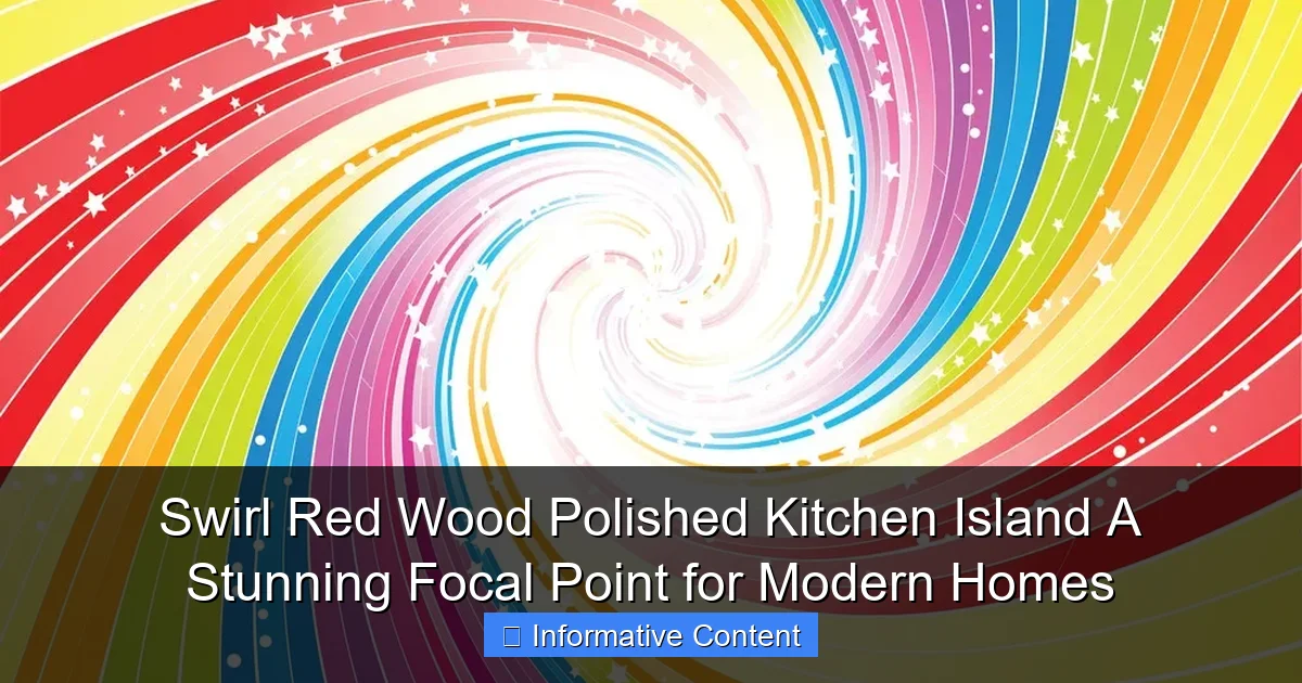 Swirl Red Wood Polished Kitchen Island A Stunning Focal Point for Modern Homes