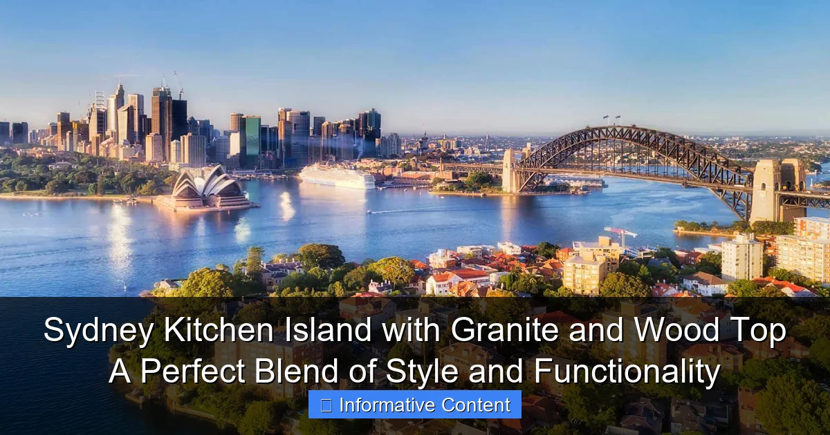 Sydney Kitchen Island with Granite and Wood Top A Perfect Blend of Style and Functionality