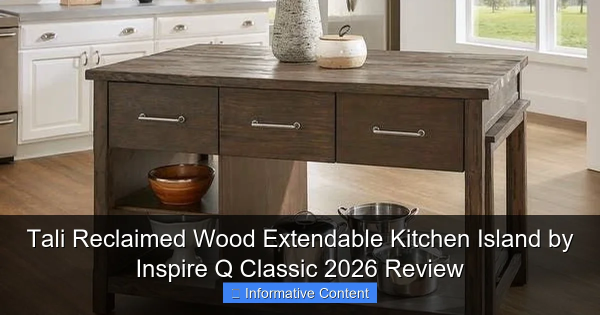 Tali Reclaimed Wood Extendable Kitchen Island by Inspire Q Classic 2026 Review