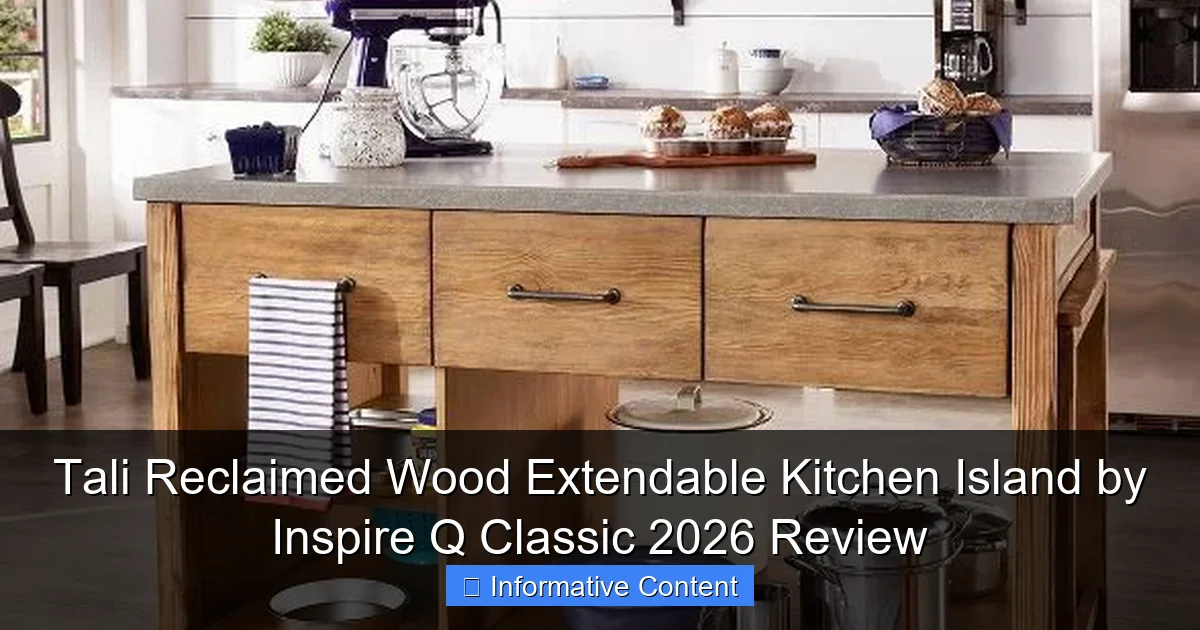 Tali Reclaimed Wood Extendable Kitchen Island by Inspire Q Classic 2026 Review