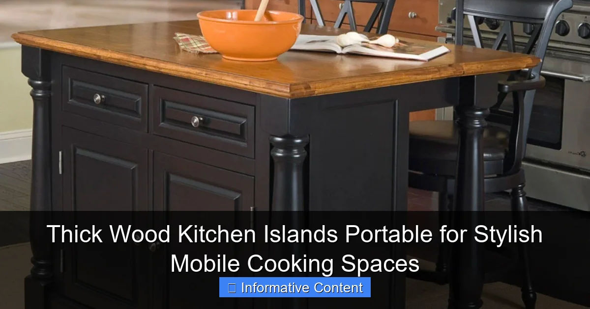 Thick Wood Kitchen Islands Portable for Stylish Mobile Cooking Spaces