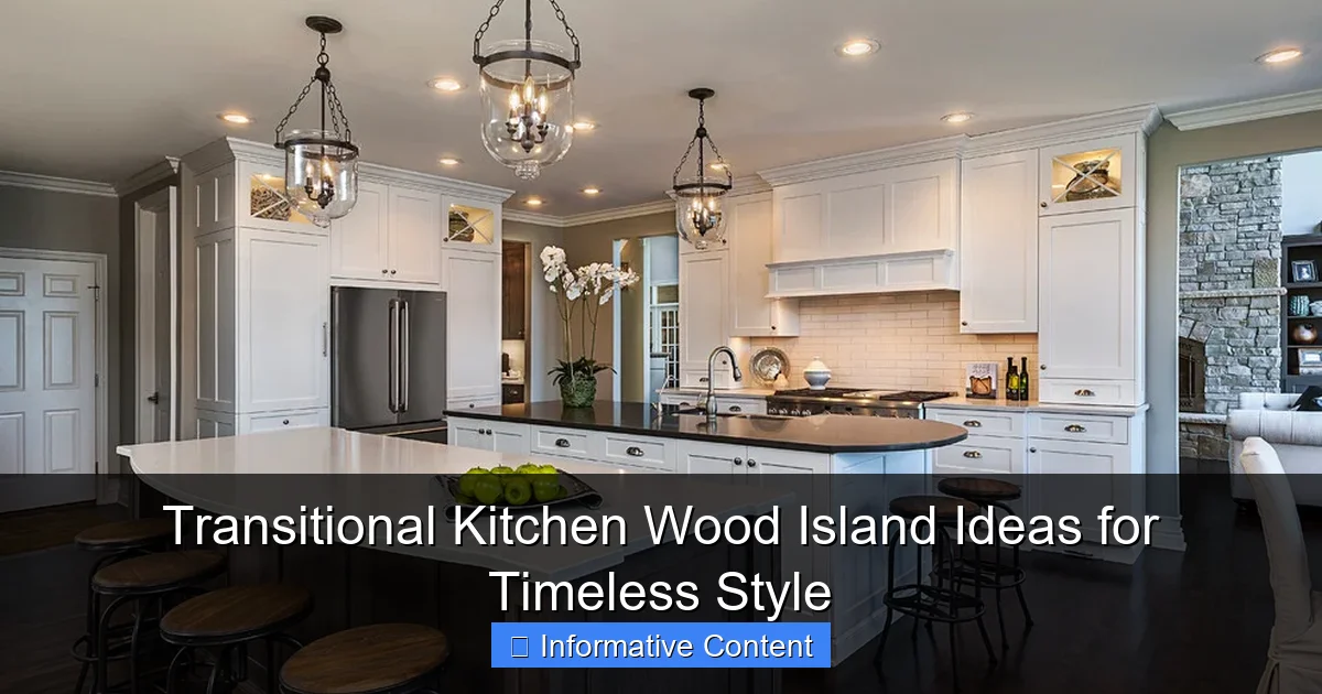 Transitional Kitchen Wood Island Ideas for Timeless Style