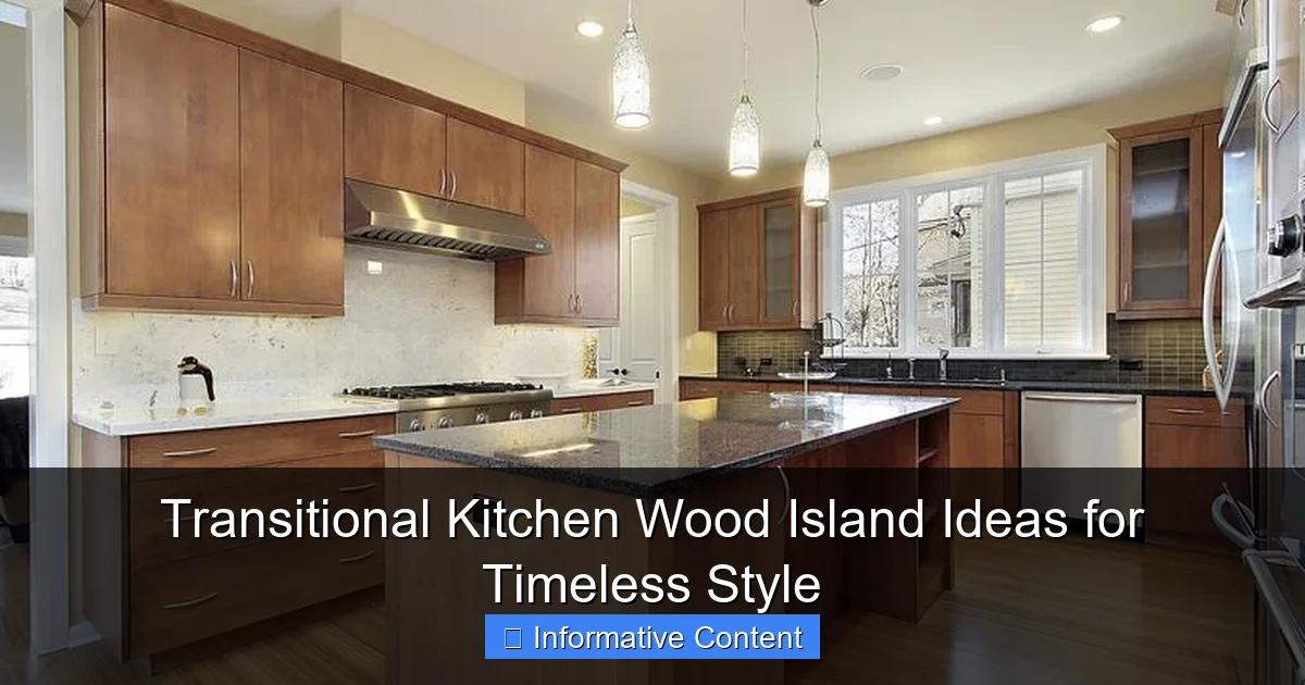 Transitional Kitchen Wood Island Ideas for Timeless Style
