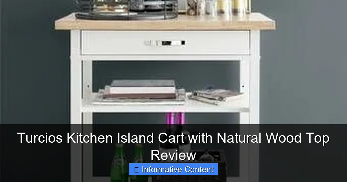 Turcios Kitchen Island Cart with Natural Wood Top Review