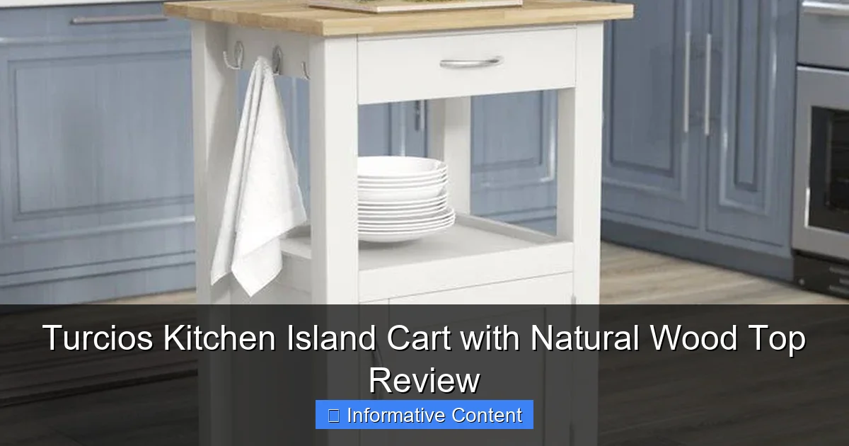 Turcios Kitchen Island Cart with Natural Wood Top Review
