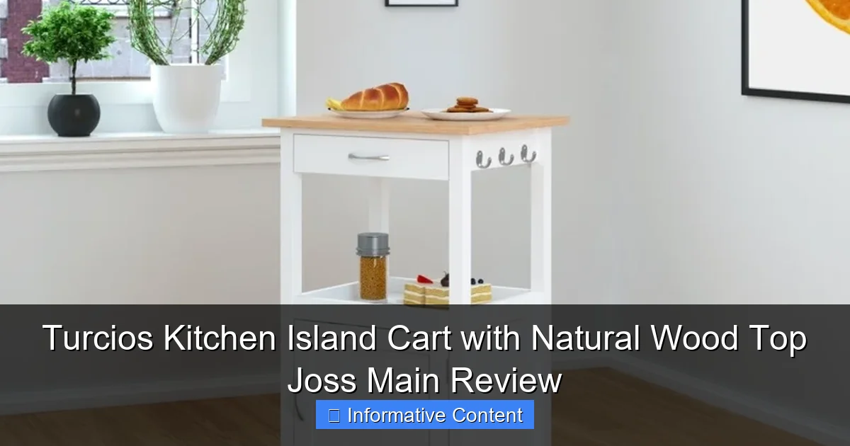 Turcios Kitchen Island Cart with Natural Wood Top Joss Main Review