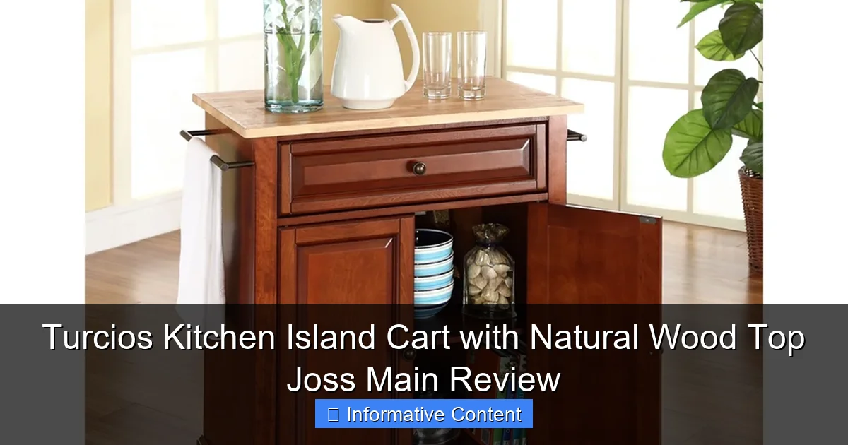 Turcios Kitchen Island Cart with Natural Wood Top Joss Main Review