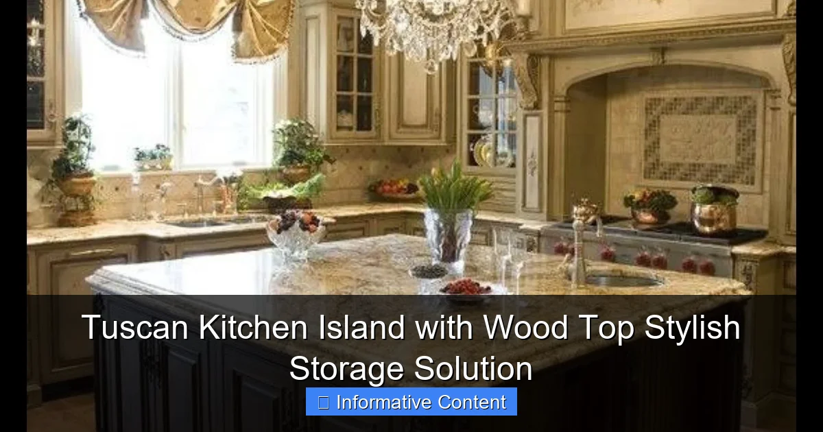 Tuscan Kitchen Island with Wood Top Stylish Storage Solution