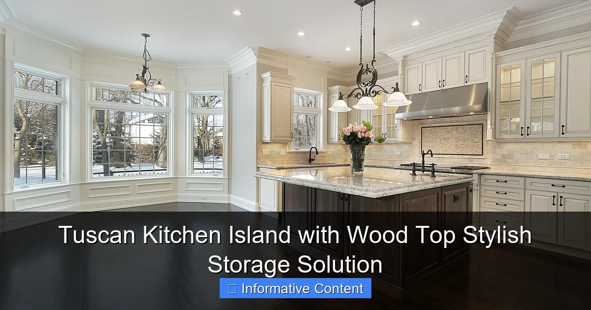 Tuscan Kitchen Island with Wood Top Stylish Storage Solution