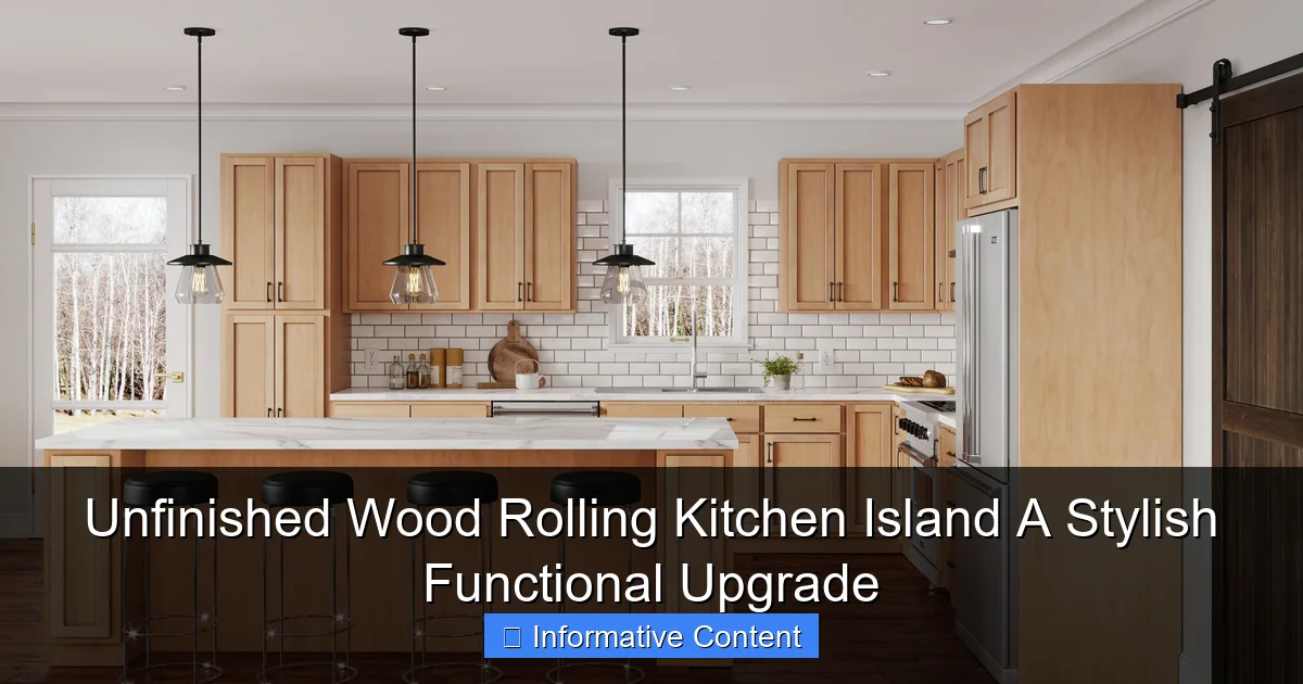 Unfinished Wood Rolling Kitchen Island A Stylish Functional Upgrade