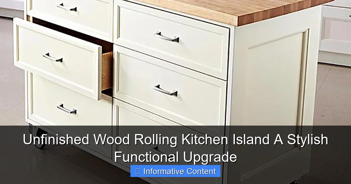 Unfinished Wood Rolling Kitchen Island A Stylish Functional Upgrade