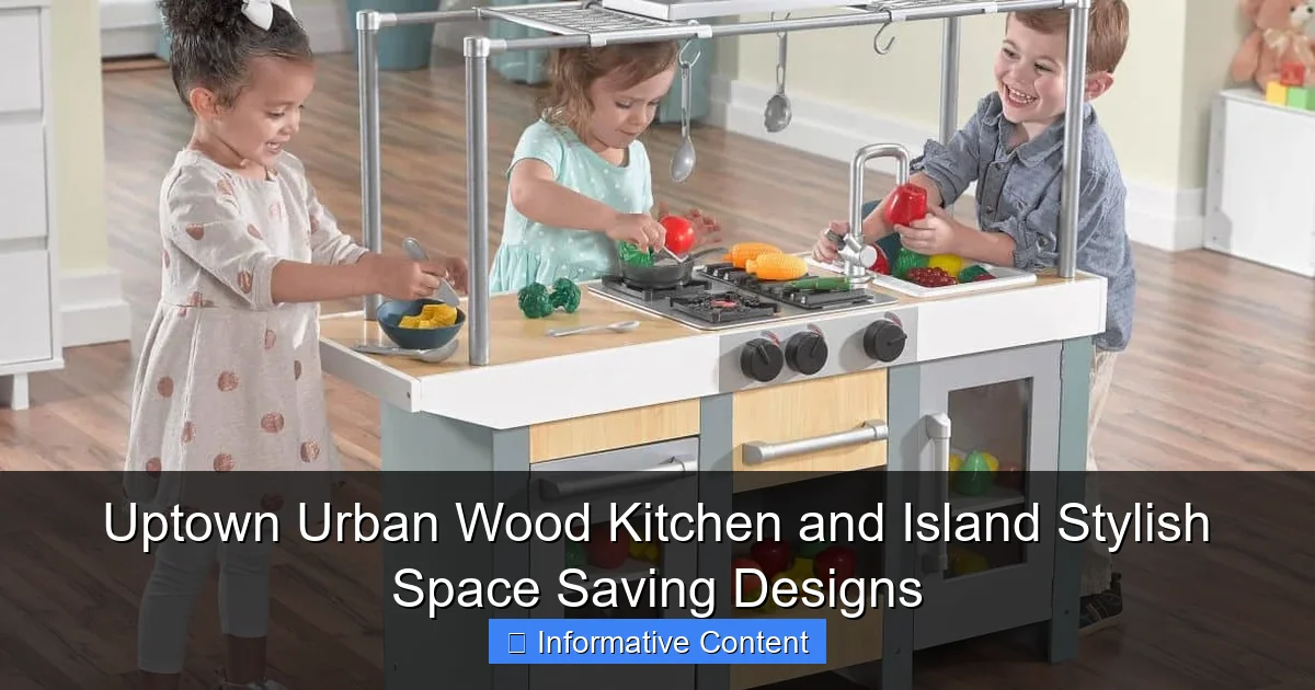 Uptown Urban Wood Kitchen and Island Stylish Space Saving Designs