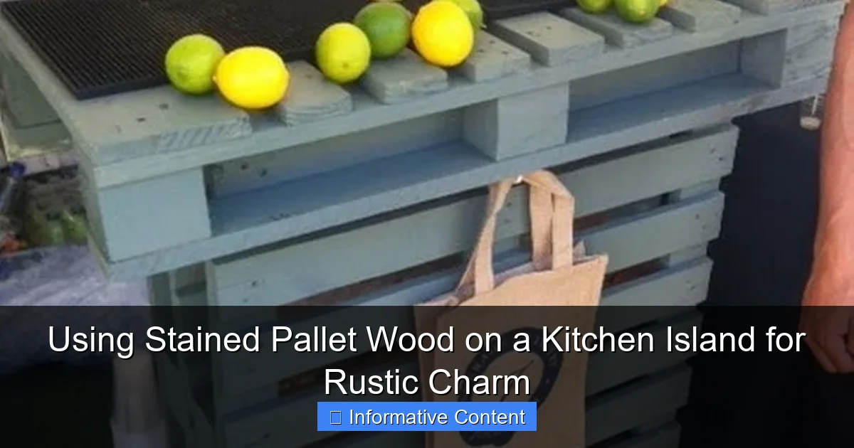 Using Stained Pallet Wood on a Kitchen Island for Rustic Charm