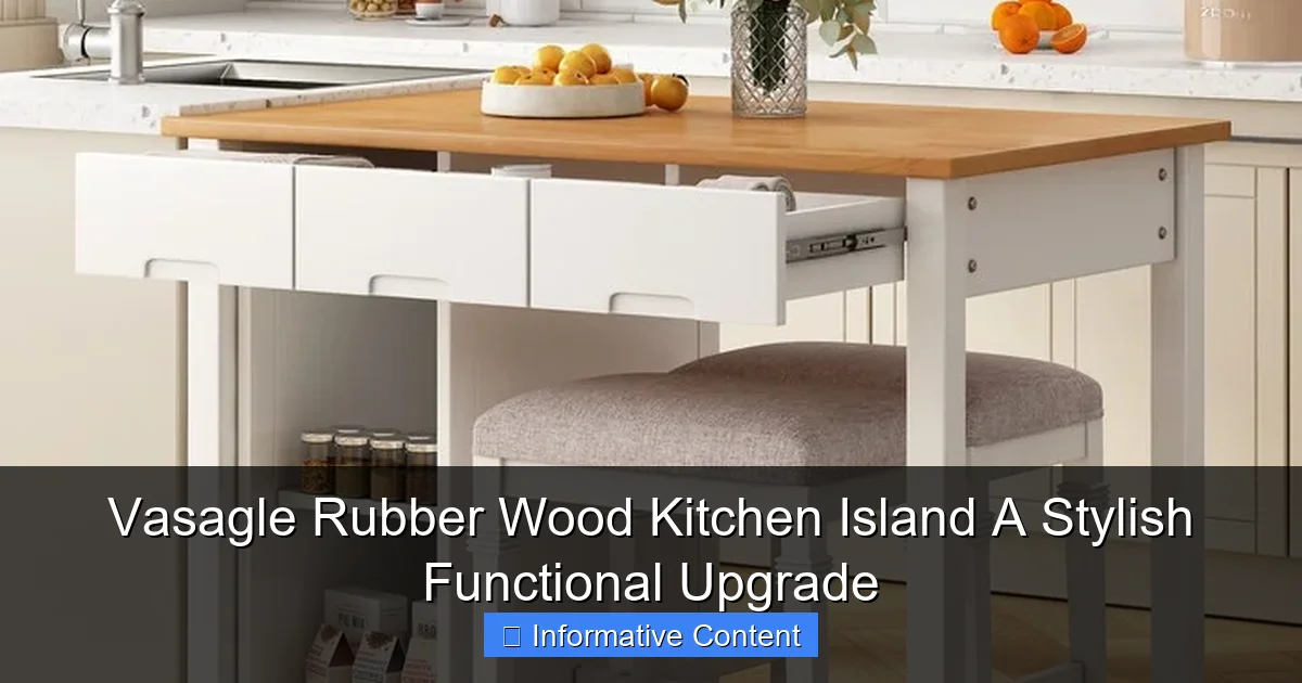 Vasagle Rubber Wood Kitchen Island A Stylish Functional Upgrade
