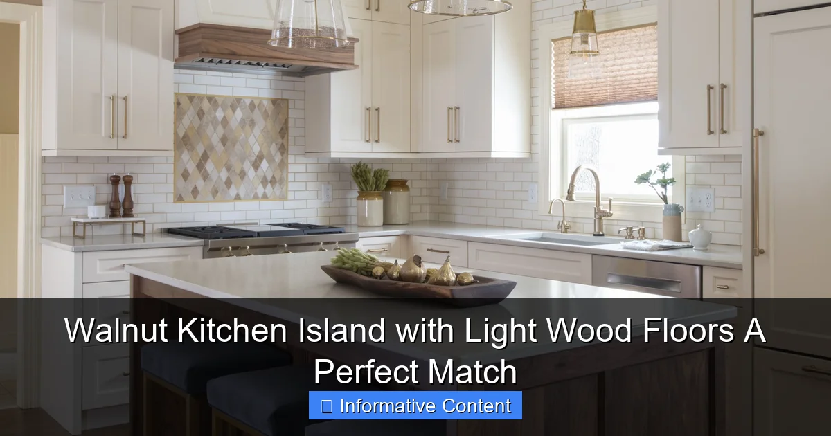Walnut Kitchen Island with Light Wood Floors A Perfect Match
