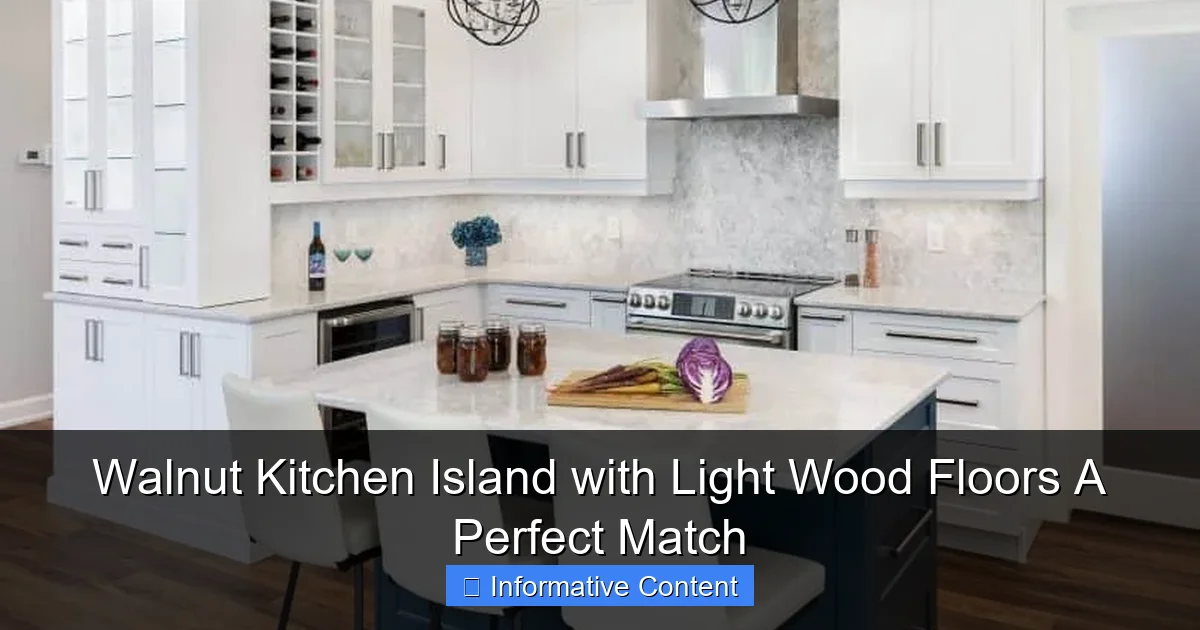 Walnut Kitchen Island with Light Wood Floors A Perfect Match