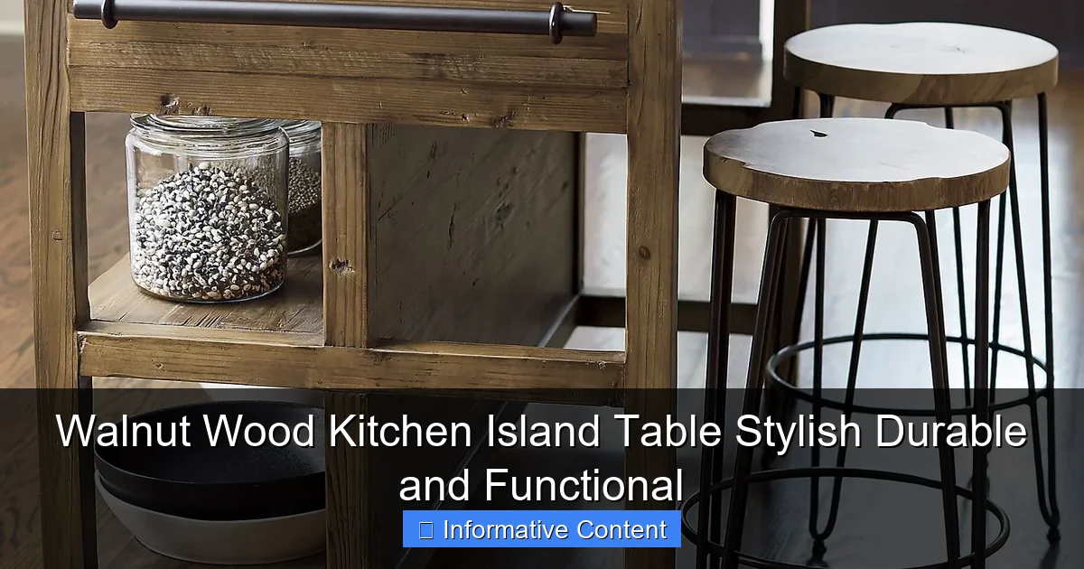 Walnut Wood Kitchen Island Table Stylish Durable and Functional
