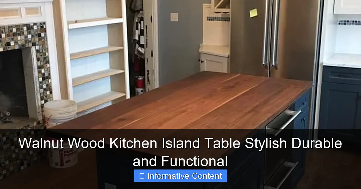 Walnut Wood Kitchen Island Table Stylish Durable and Functional