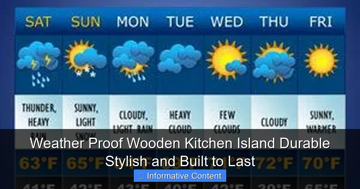 Weather Proof Wooden Kitchen Island Durable Stylish and Built to Last