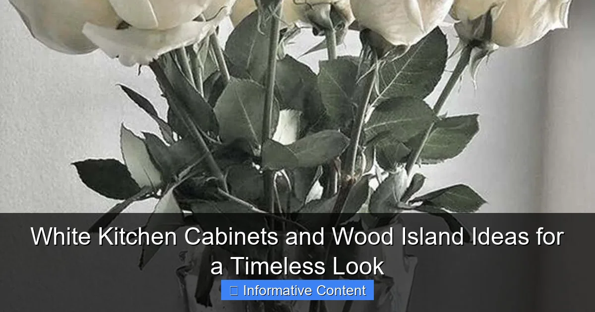 White Kitchen Cabinets and Wood Island Ideas for a Timeless Look