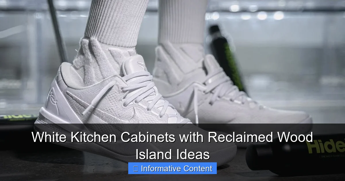 White Kitchen Cabinets with Reclaimed Wood Island Ideas