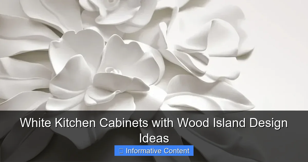 White Kitchen Cabinets with Wood Island Design Ideas