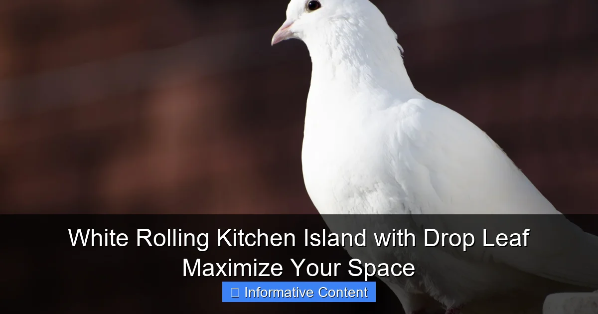 White Rolling Kitchen Island with Drop Leaf Maximize Your Space