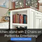 Wide Kitchen Island with 2 Chairs on the End Perfect for Entertaining