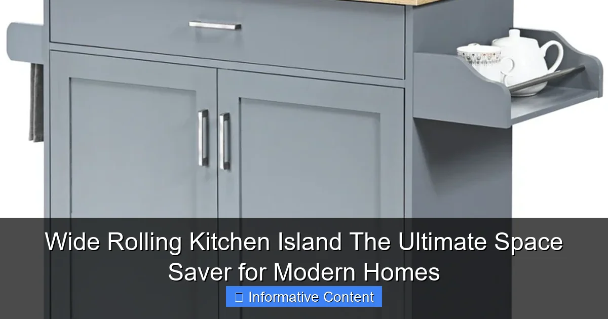 Wide Rolling Kitchen Island The Ultimate Space Saver for Modern Homes
