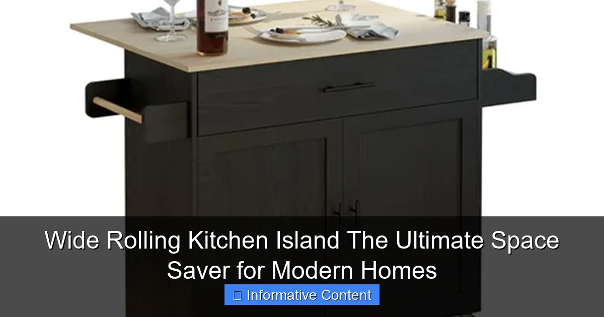 Wide Rolling Kitchen Island The Ultimate Space Saver for Modern Homes