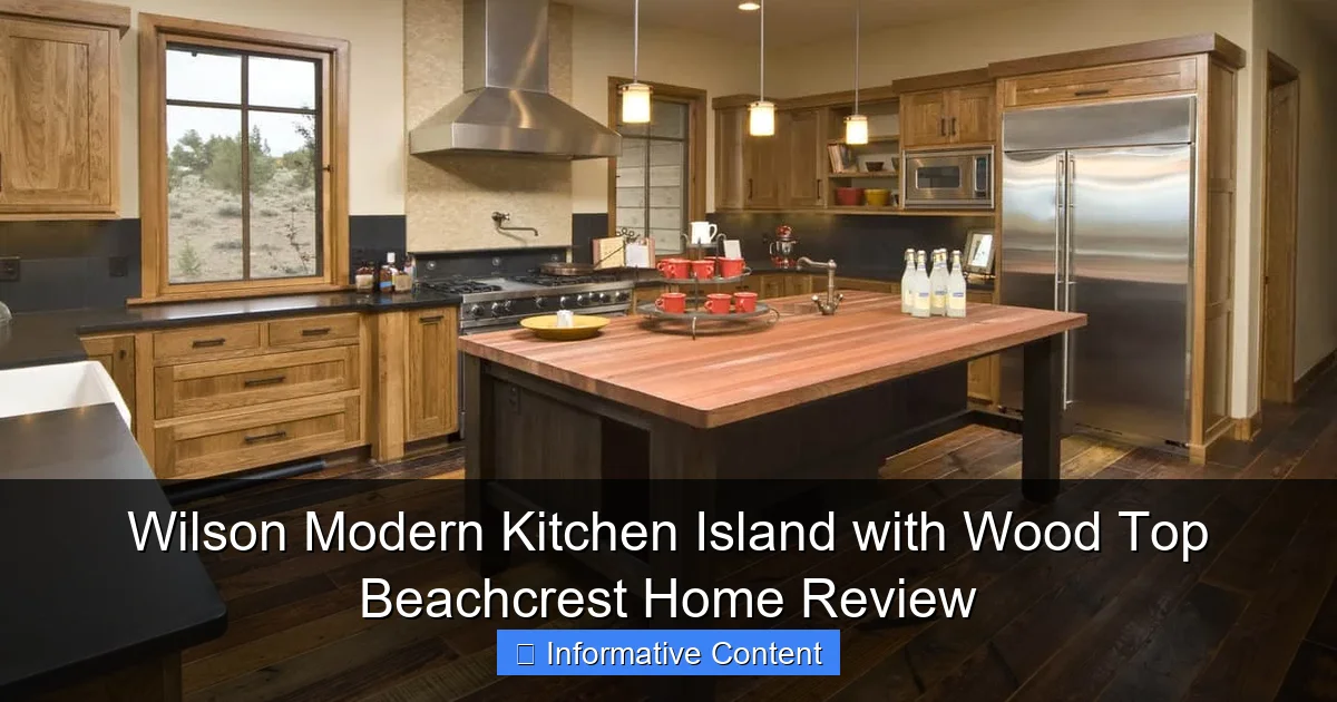 Wilson Modern Kitchen Island with Wood Top Beachcrest Home Review