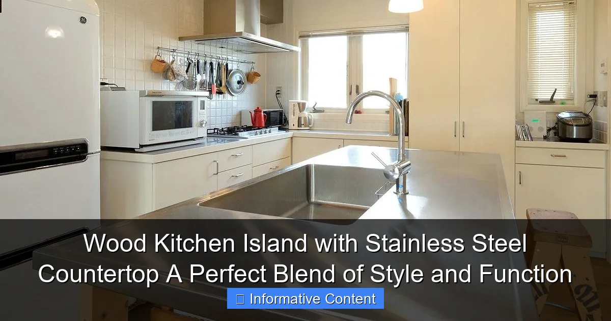 Wood Kitchen Island with Stainless Steel Countertop A Perfect Blend of Style and Function