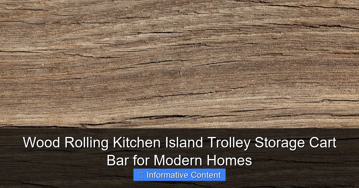 Wood Rolling Kitchen Island Trolley Storage Cart Bar for Modern Homes